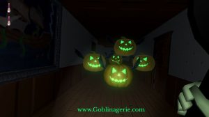 A swarm of flying Jack-O-Lanterns flying right at you!